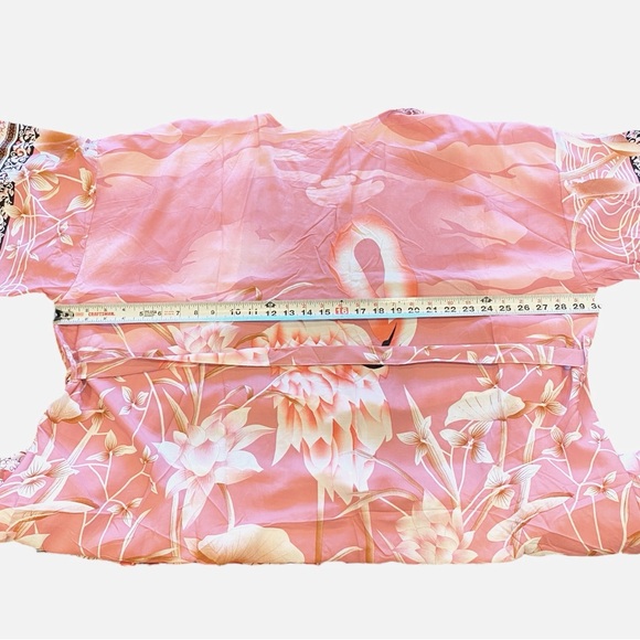 🦩🌴 Pink Flamingo Floral Kimono Swim Coverup ~ Brand New - Picture 13 of 17